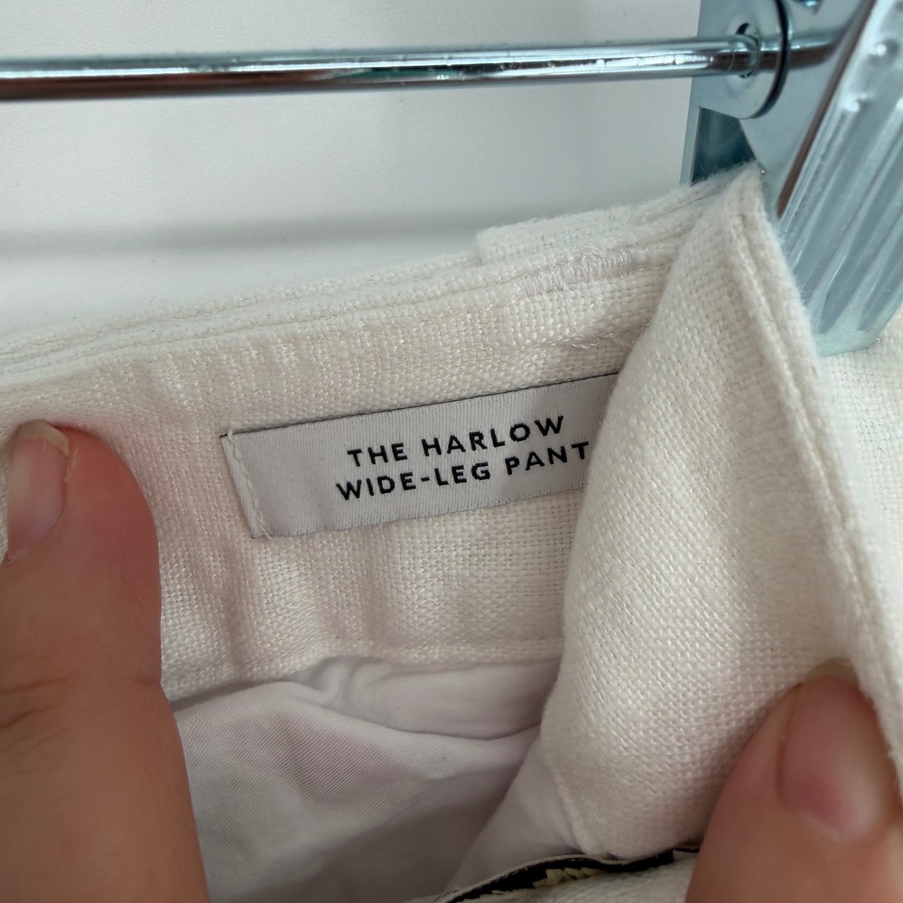 MADEWELL THE HARLOW WIDE-LEG PANT 100% LINEN WHITE NWT SZ 00 COASTAL LIGHTWEIGHT - Picture 12 of 14
